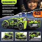 Конструктор UNICON Mechanics «Гоночная», радиоуправляемый, 1:16, открываются двери, капот, багажник, работает от аккумулятора, 428 деталей, зелёны... - Фото 4