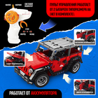 Конструктор UNICON Mechanics «Джип», радиоуправляемый, 1:16, открываются двери, поднимается капот, работает от аккумулятора, 448 деталей, красный - Фото 3