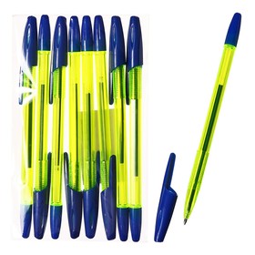 Набор ручек шариковых 8 штук LANCER Office Style 820, узел 0.5 мм, синие чернила на масляной основе, корпус зелёный