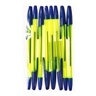 Набор ручек шариковых 8 штук LANCER Office Style 820, узел 0.5 мм, синие чернила на масляной основе, корпус зелёный - фото 8929094