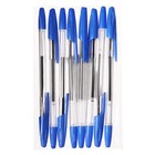 Набор ручек шариковых 8 штук LANCER Office Style 820, узел 1.0 мм, синие чернила на масляной основе, корпус голубой прозрачный - фото 11146381