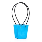 Сумка для цветов Голубая влагостойкая, 12×12 - 8×8 - 12.5 см - Фото 2