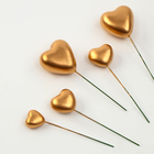 Топперы для торта «Сердечки», 12 см, золотой - Фото 2