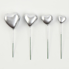 Топпер для торта «Сердечки», 12 см, серебряные - Фото 4