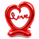 Шар фольгированный 50" «Сердце», на подставке, красное, под воздух - фото 8518581