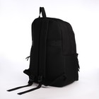 Рюкзак школьный из текстиля на молнии, 3 кармана, сумка, держатель для чемодана, цвет чёрный - фото 11146552
