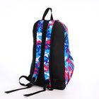 Рюкзак молодёжный, водонепроницаемый на молнии, 3 кармана, цвет голубой/розовый - фото 8941351
