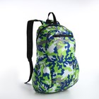 Рюкзак водонепроницаемый на молнии, 3 кармана, цвет зелёный - фото 11146591