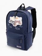 Рюкзак школьный на молнии, с карманами, с принтом, размер 31×13×43 см, синий - Фото 1