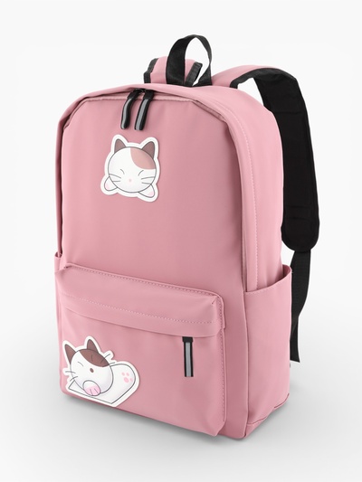 Рюкзак школьный на молнии, с карманами, с рисунком, размер 31×13×43 см, розовый