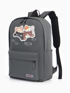 Рюкзак школьный на молнии, с карманами, с рисунком, размер 31×13×43 см, серый - Фото 1