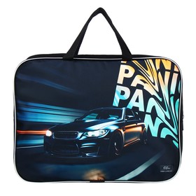 Папка для труда, А4, текстильная, 35×27×7 см «Тачка panic»