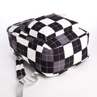 Рюкзак молодёжный из текстиля на молнии, 3 кармана, цвет чёрный/белый - Фото 3