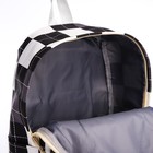 Рюкзак молодёжный из текстиля на молнии, 3 кармана, цвет чёрный/белый - Фото 4