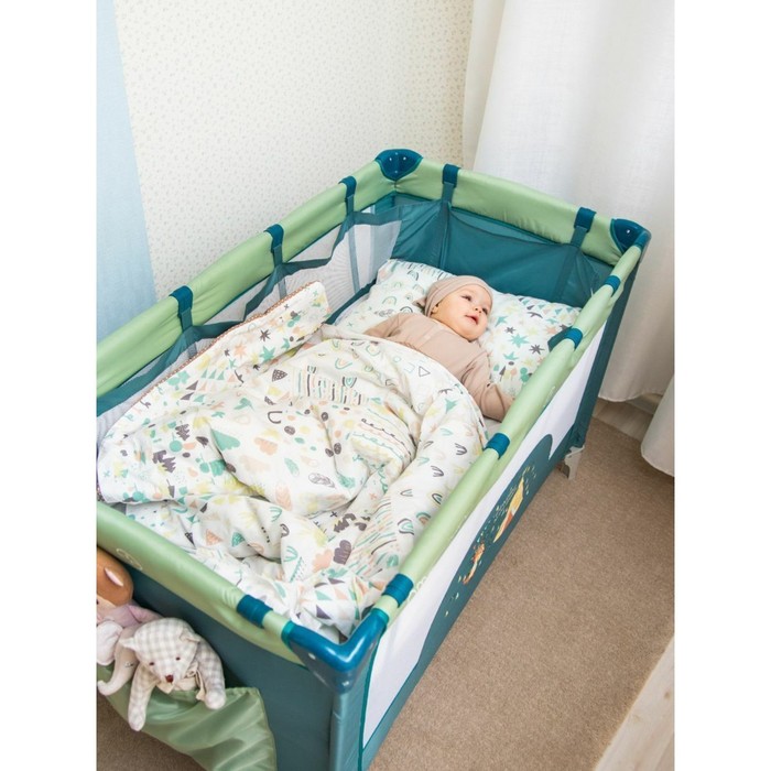 Манеж-кровать AmaroBaby Multiform Safari, прямоугольный, цвет зелёный - фото 1928486729