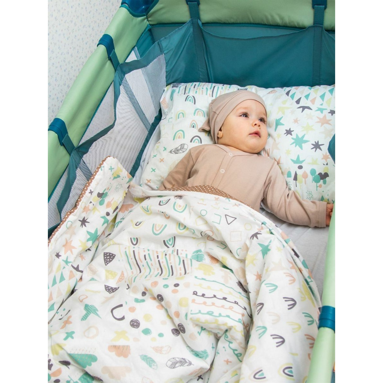 Манеж кровать amarobaby multiform hello bear серый