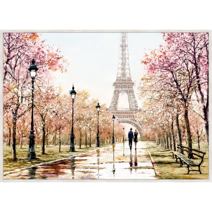 Репродукция картины «Весенний Париж», 70х100 см, рама 22-001d - Фото 1