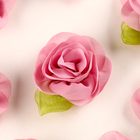 Цветок с лепестками, листиком, из ткани, набор 8 шт., цвет розовый - Фото 2