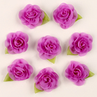 Цветок с лепестками, листиком, из ткани, набор 8 шт., цвет фиолетовый - фото 12045752