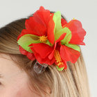 Гавайский костюм «Тропики»: юбка, зажим, венок, цвет красный - Фото 3