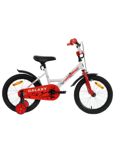 Велосипед детский Nameless GALAXY, диаметр колёс 16", со съёмными колёсами, белый, красный