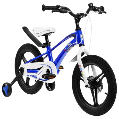 Велосипед детский BIBITU TURBO, диаметр колёс 16", со съёмными колёсами, синий