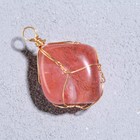 Подвеска из камня «Красный агат», в проволоке - Фото 3