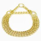 Ошейник - полуудавка, 40 см, трехрядный, толщина проволоки 2 мм, металл, золотистый - Фото 2