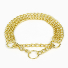 Ошейник - полуудавка, 40 см, трехрядный, толщина проволоки 2 мм, металл, золотистый - Фото 3