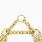 Ошейник - полуудавка, 40 см, трехрядный, толщина проволоки 2 мм, металл, золотистый - Фото 4