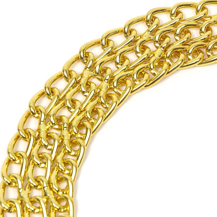 Ошейник - полуудавка металлический трехрядный, 50 см, толщина проволоки 2,5 мм, золотистый
