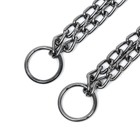 Ошейник - удавка, 45 см, двухрядный, толщина проволоки 2 мм, металл, чёрный - Фото 3