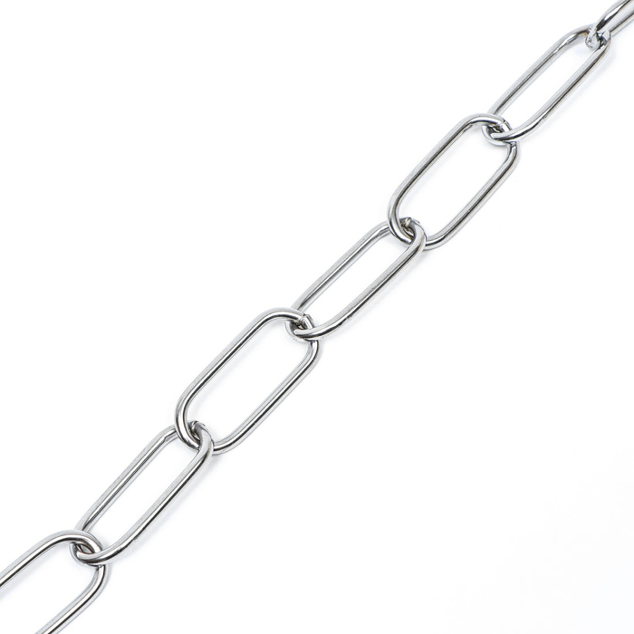 Ошейник - удавка металлический, сварная цепь, длинное звено, 60 см, толщина проволоки 3,5 мм   99526
