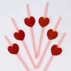 Трубочки для коктейля «Сердце», набор 6 шт. - фото 24623930