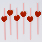 Трубочки для коктейля «Сердце», набор 6 шт. - Фото 2