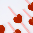 Трубочки для коктейля «Сердце», набор 6 шт. - Фото 3