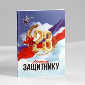 Подарочный набор: ежедневник А6, блок с липким слоем, ручка «23 февраля: Лучшему защитнику»