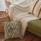 Наволочка декоративная с кисточками SL Home, 45×45 см, хлопок 100%, зелёная - Фото 2