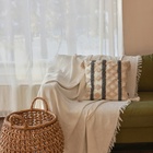 Наволочка декоративная с кисточками SL Home, 45×45 см, серая, бежевая - Фото 4