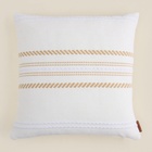 Наволочка декоративная с вышивкой SL Home, 45×45 см, хлопок 100%, молочная - Фото 1