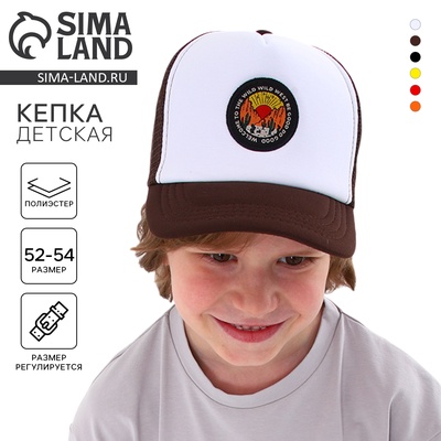 Кепка детская Wild west, коричневая, р-р 52-54, 5-7 лет