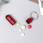 Таблетница брелок Pill box, красная, 1,4 х 5,2 см. - Фото 2