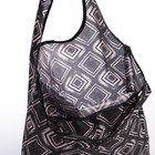 Сумка хозяйственная «Орнамент», без застёжки, складная, чёрная - Фото 4