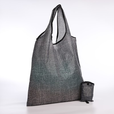 Сумка хозяйственная без застёжки, складная, 38×0.5×58 см, чёрная