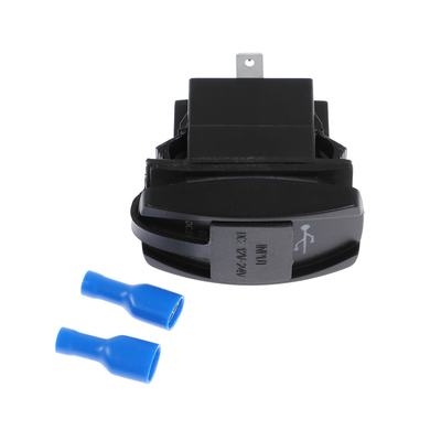 Зарядное устройство, 12-24 В, 2 USB, 3.1 А, чёрный, пластик