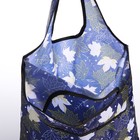 Сумка хозяйственная «Листья» без застёжки, складная, синяя - Фото 4