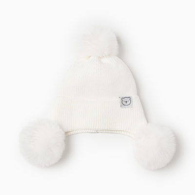 Шапка утепленная «Крошка Я», размер 48-50, молочная