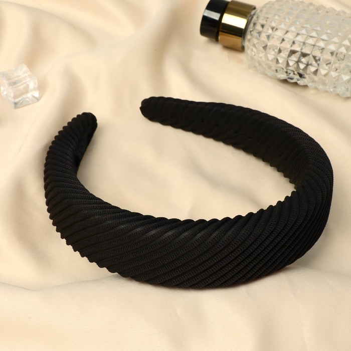 Ободок для волос "Полоса" 3 см, чёрный - Фото 1