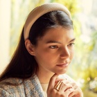 Ободок для волос «Полоса», 3 см, бежевый - Фото 3