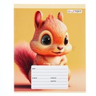 Тетрадь 12 листов в клетку "Зверята", обложка мелованный картон, выборочный лак, блок 60г/м2, МИКС, 5 видов - фото 24271192